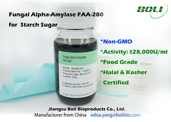 Amylase-alpha fongique de catégorie comestible NON - GMO pour le sucre d'amidon