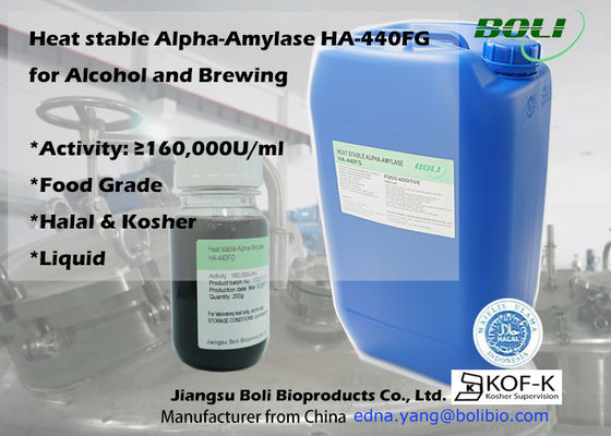 Enzymes liquides Alpha Amylase à hautes températures Ha-440fg 160000u/Ml de brassage d'utilisation alimentaire