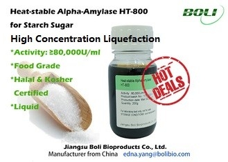 Liquéfaction de forte concentration en HT-800 80000 U/Ml Alpha Amylase Enzyme Heat Stable