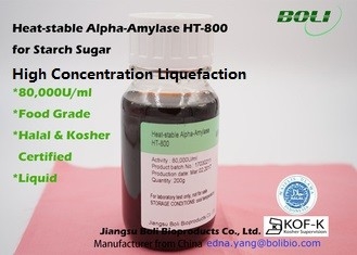 Liquéfaction de forte concentration en HT-800 80000 U/Ml Alpha Amylase Enzyme Heat Stable