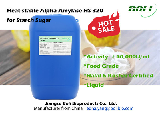Catégorie comestible de Hs-320 Alpha Amylase Enzyme Non Gmo pour le sucre d'amidon