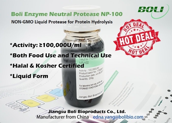 Liquide neutre des enzymes protéolytiques NP-100 NON-GMO de protéase pour l'hydrolyse