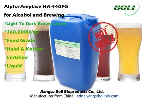 Catégorie comestible Alpha Amylase Brewing Enzymes Heat HA-440FG stable pour l'alcool