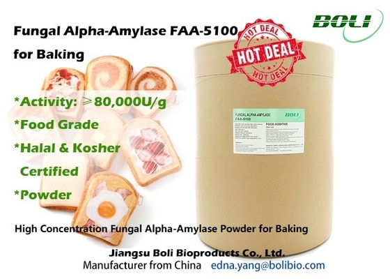 Alpha Amylase Enzymes fongique FAA - 5100 pour la forte concentration de cuisson 80000 U/G