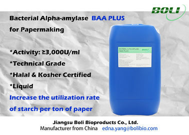 Enzymes bactériennes d'amylase-alpha de catégorie technique dans l'industrie du papier avec Certificaate HALAL