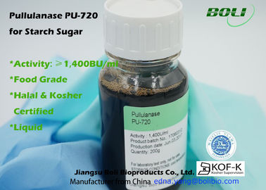 Pullulanase PU-720, 1 400 BU/ml de catégorie comestible d'enzymes dans l'industrie alimentaire pour la production du haut sirop de glucose