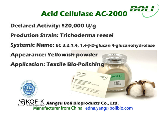 Forte concentration acide en Biopolishing de textile d'enzymes de cellulase de poudre