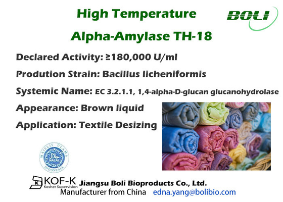 Forte concentration en enzymes d'amylase de haute température de désencollage de textile