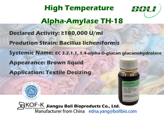 Forte concentration en enzymes d'amylase de haute température de désencollage de textile