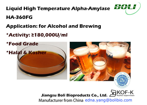 Liquéfaction Alpha Amylase Enzyme Sepia Brown de stabilité pH dans le secteur de la brasserie d'alcool