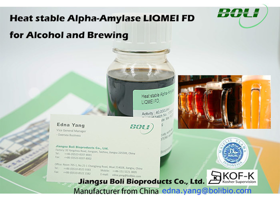 brassage à hautes températures d'alcool de 100ml Alpha Amylase Enzyme For Potable