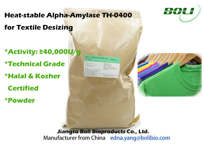 40000 U/enzyme haut Temperatre amylase-alpha de g résistant pour le désencollage de textile