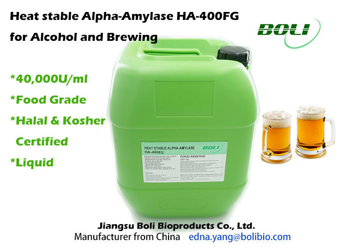 Amylase-alpha thermostable 40000 U/ml, enzymes industrielles de liquéfaction dans le brassage