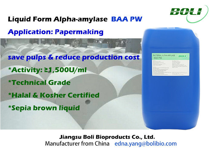 Économie à basse température de picowatt d'enzymes d'amylase-alpha de forme liquide pour la fabrication du papier