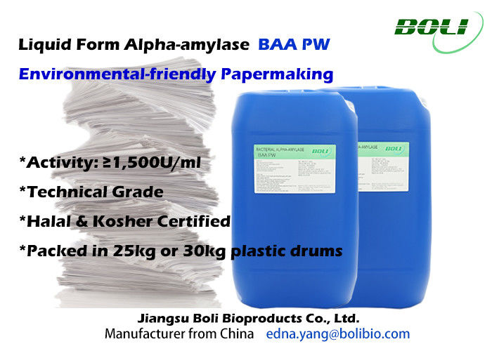 Amylase-alpha bactérienne picowatt dans des économies liquides de forme coûtées pour la fabrication du papier